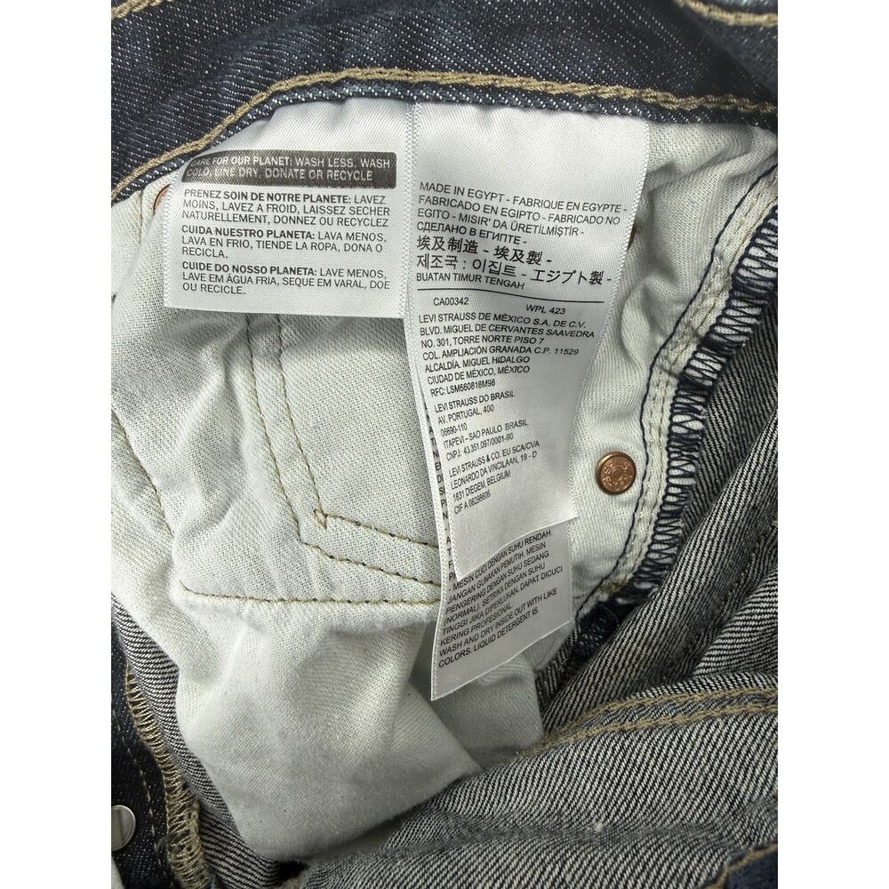 Levi's Dark Wash Blue Denim Straight Jeans Button Fly- SIZE 4 WAIST/28 INSEAM - Picture 6 of 9